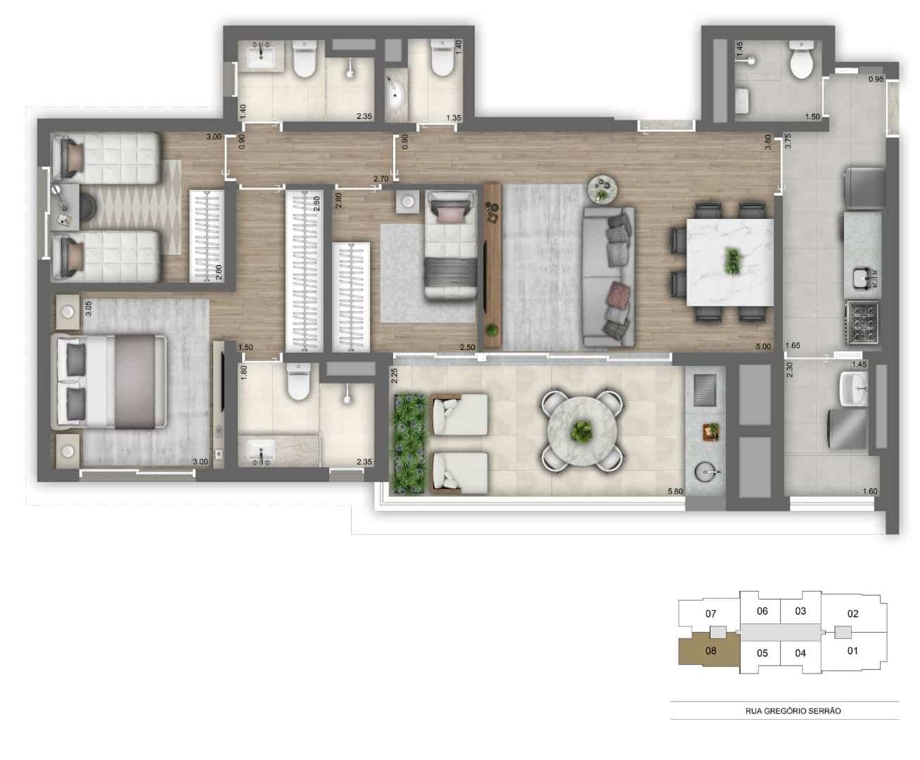 Atmosfera Vila Mariana - Planta Planta Opção 3