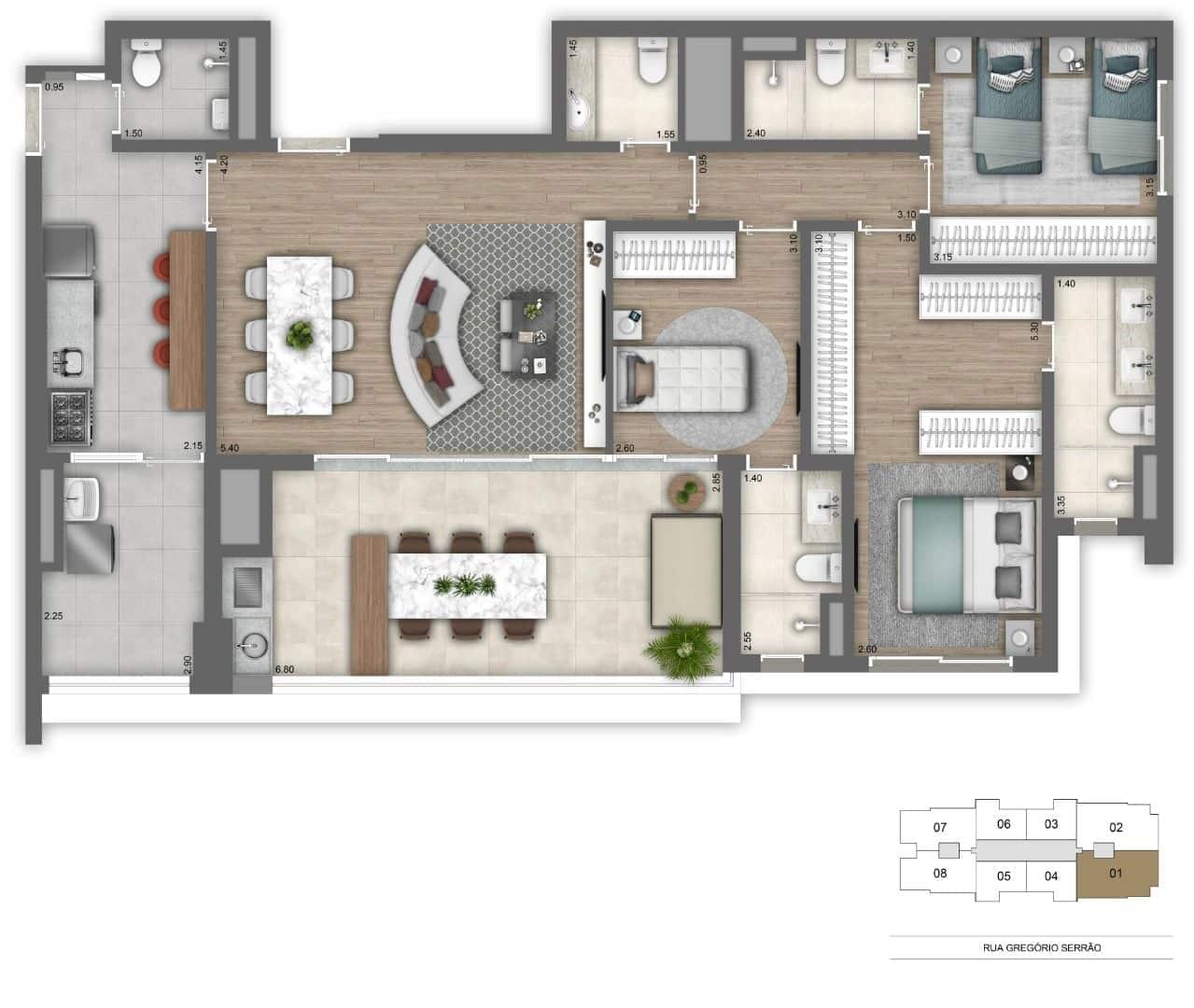 Atmosfera Vila Mariana - Planta Planta Opção 1