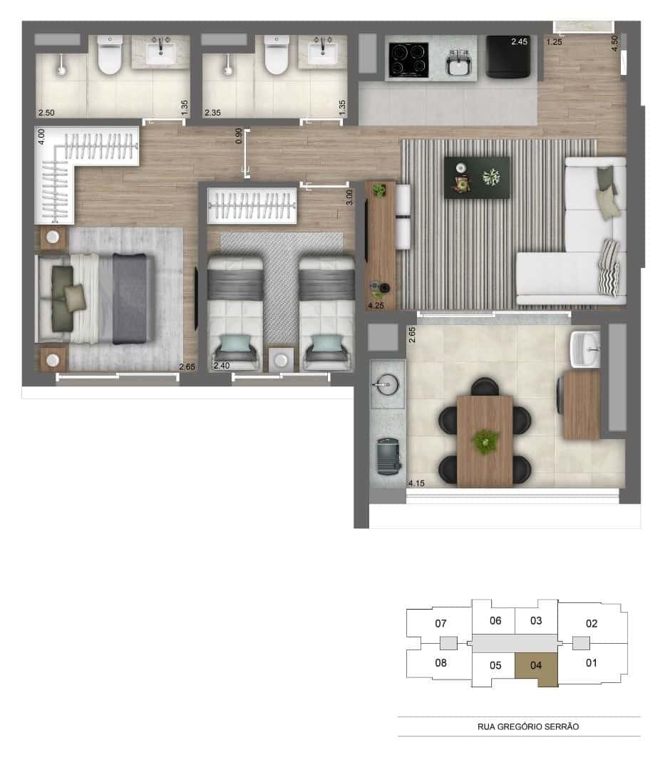 Atmosfera Vila Mariana - Planta Planta Opção 5