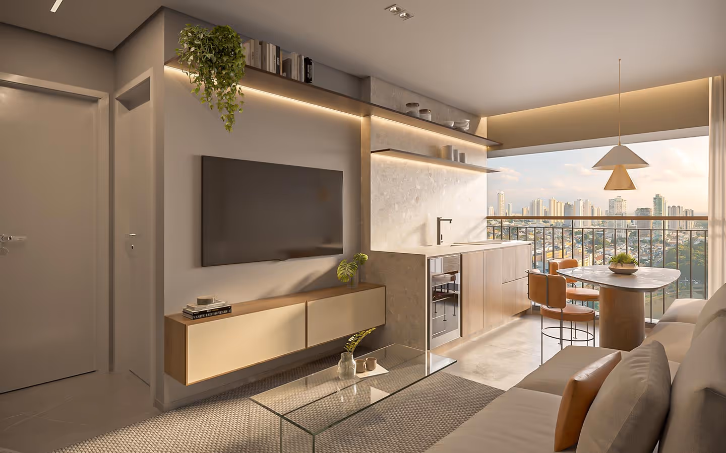 Apartamento de 38m² (Terraço Integrado) do ALAMEDA 45 Jardins - SDI - Lançamento Jardins e Paulista