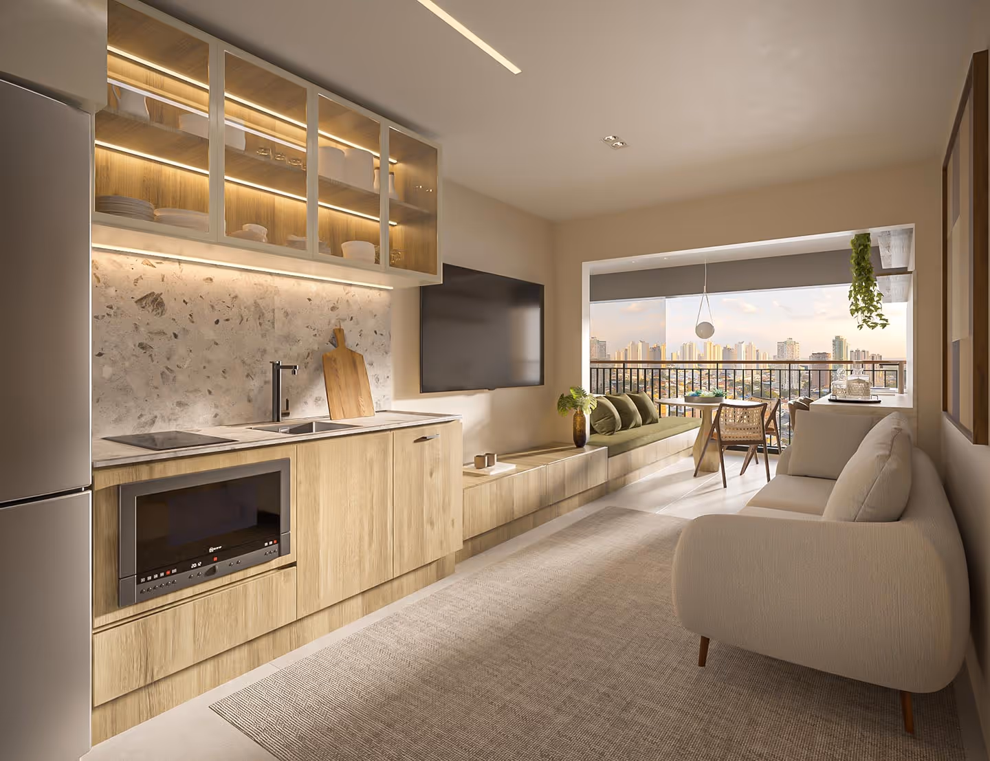 Apartamento de 47m² (Terraço Integrado) do ALAMEDA 45 Jardins - SDI - Lançamento Jardins e Paulista