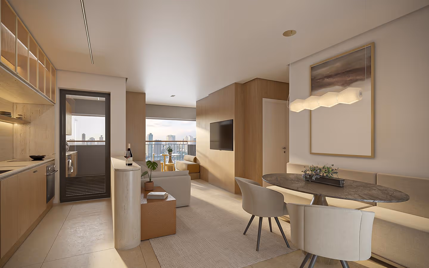 Apartamento de 68m² (Terraço Integrado) do ALAMEDA 45 Jardins - SDI - Lançamento Jardins e Paulista