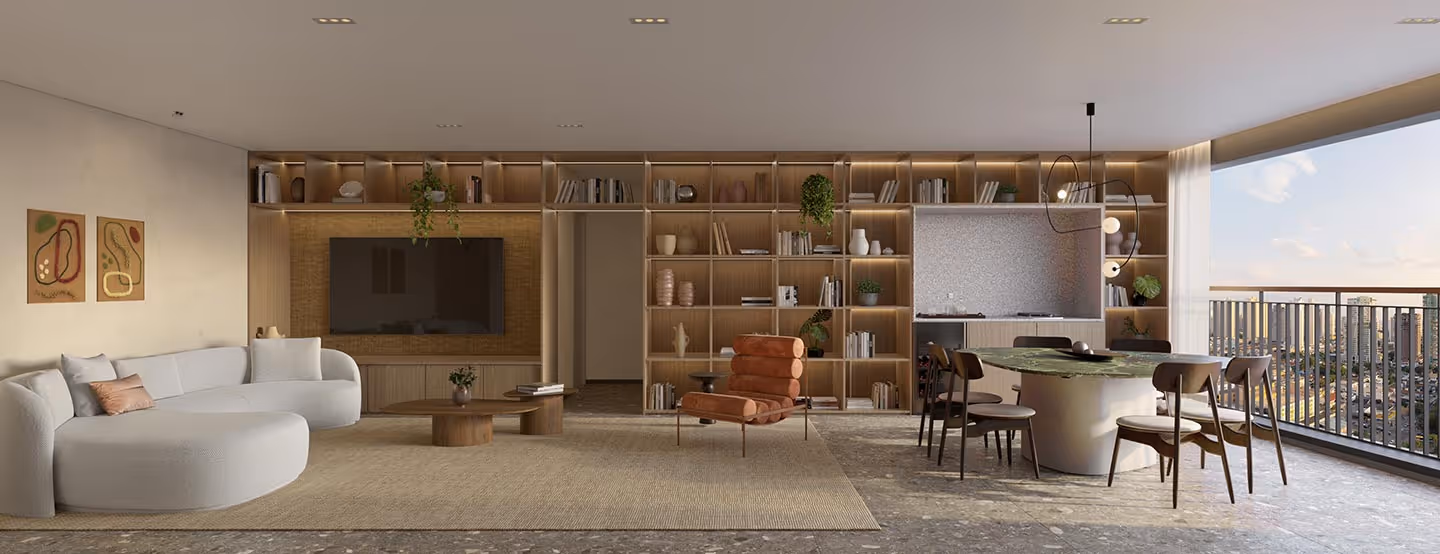 Apartamento de 94m² (Terraço Integrado) do ALAMEDA 45 Jardins - SDI - Lançamento Jardins e Paulista