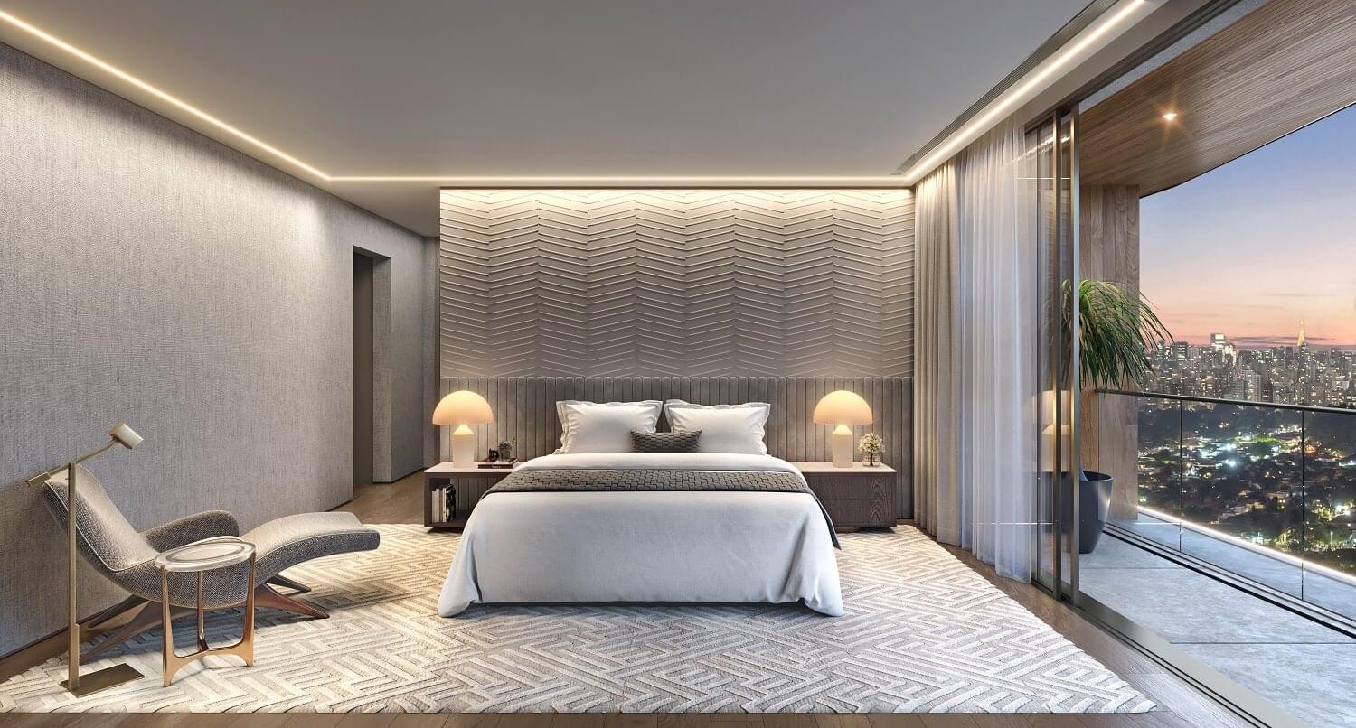 Bueno Brandão 257 - Obras Aceleradas - Tegra - Vila Nova Conceição - Suite Master do Apartamento de 500m²