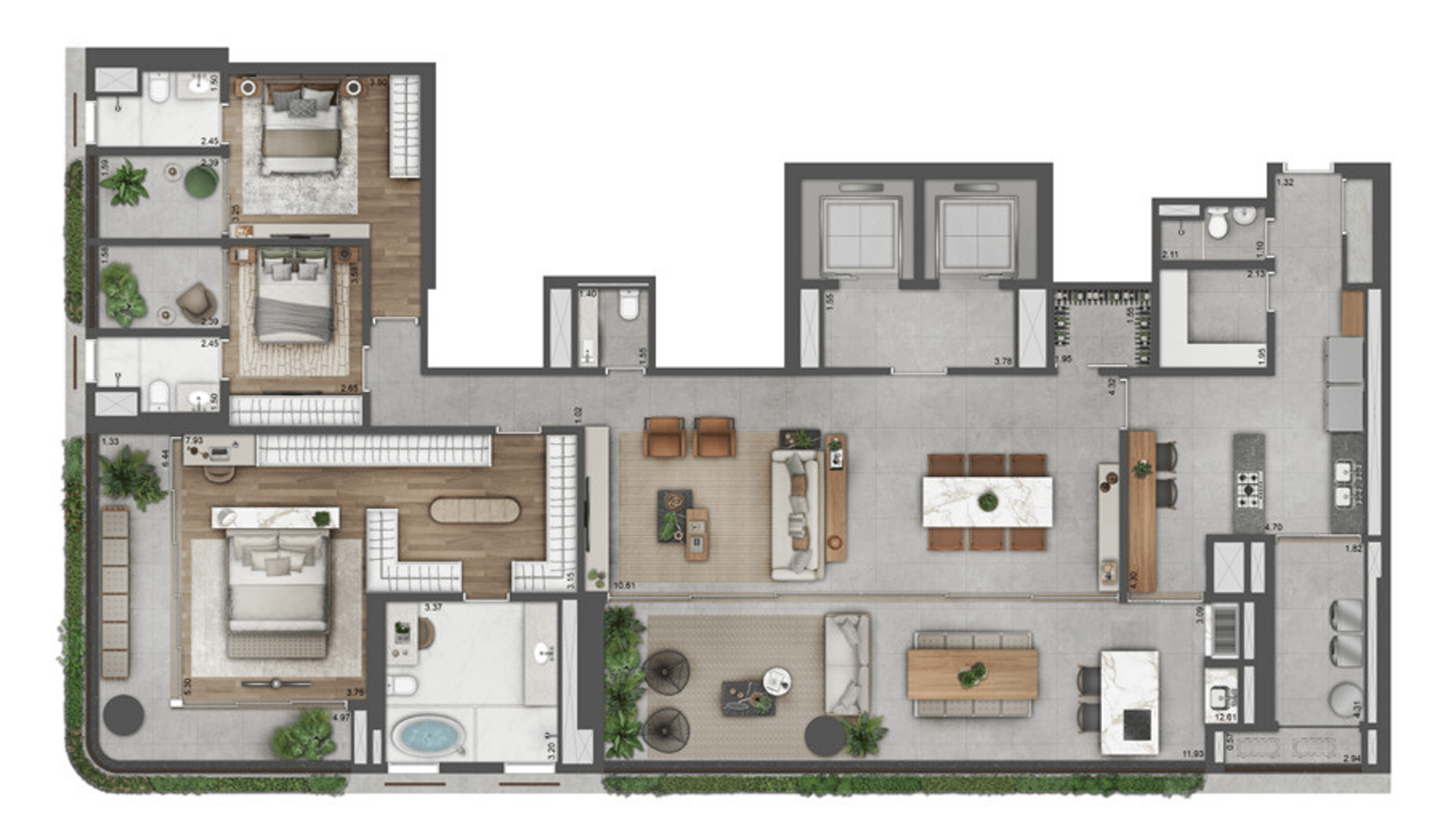 FAENA São Paulo - Planta Planta Tipo de 286 m²