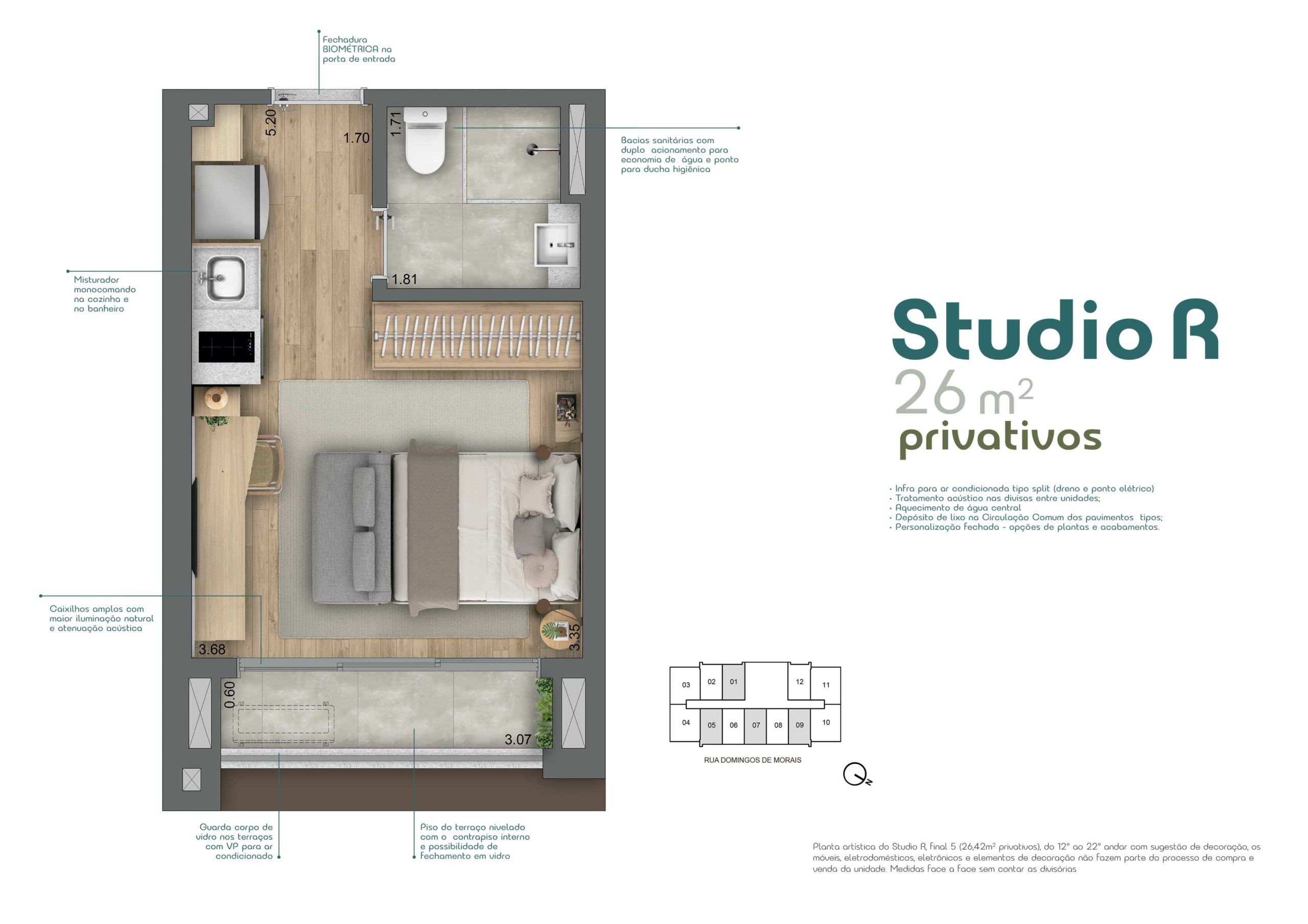 Helbor Patteo Vila Mariana - Planta Planta Studio Residencial