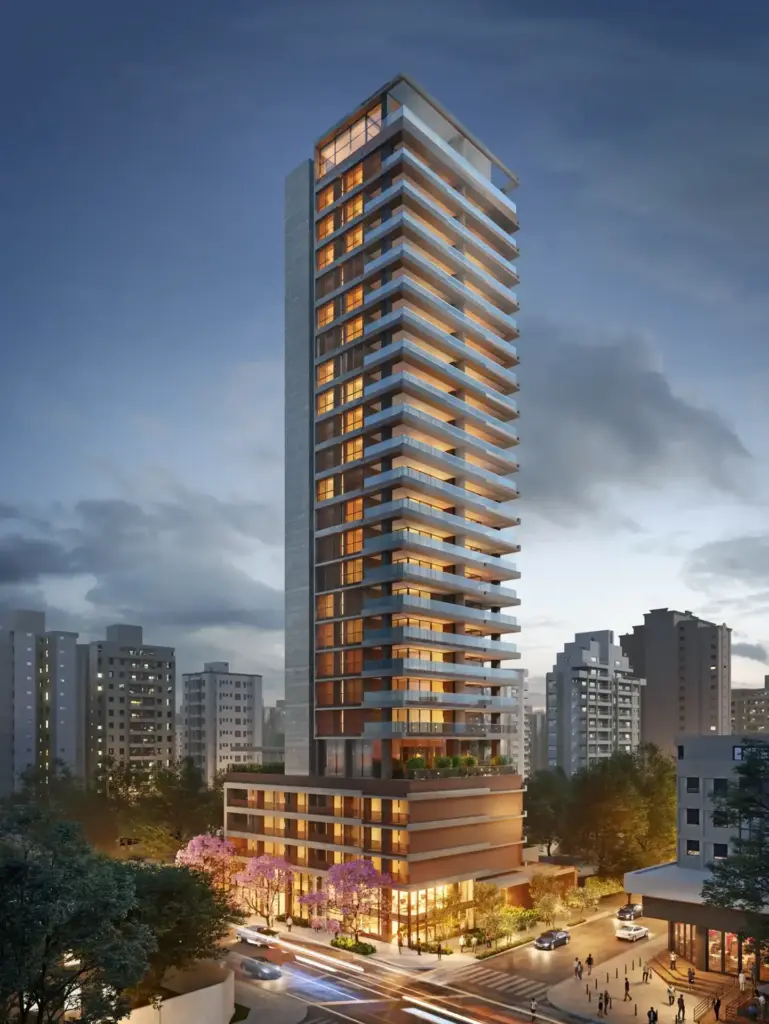 Fachada Do Astéri Vila Nova Conceição, Lançamento De Alto Padrão Na Rua Domingos Leme, 790 – São Paulo, Com Apartamentos De 171M² A 350M² E Até 5 Suítes.