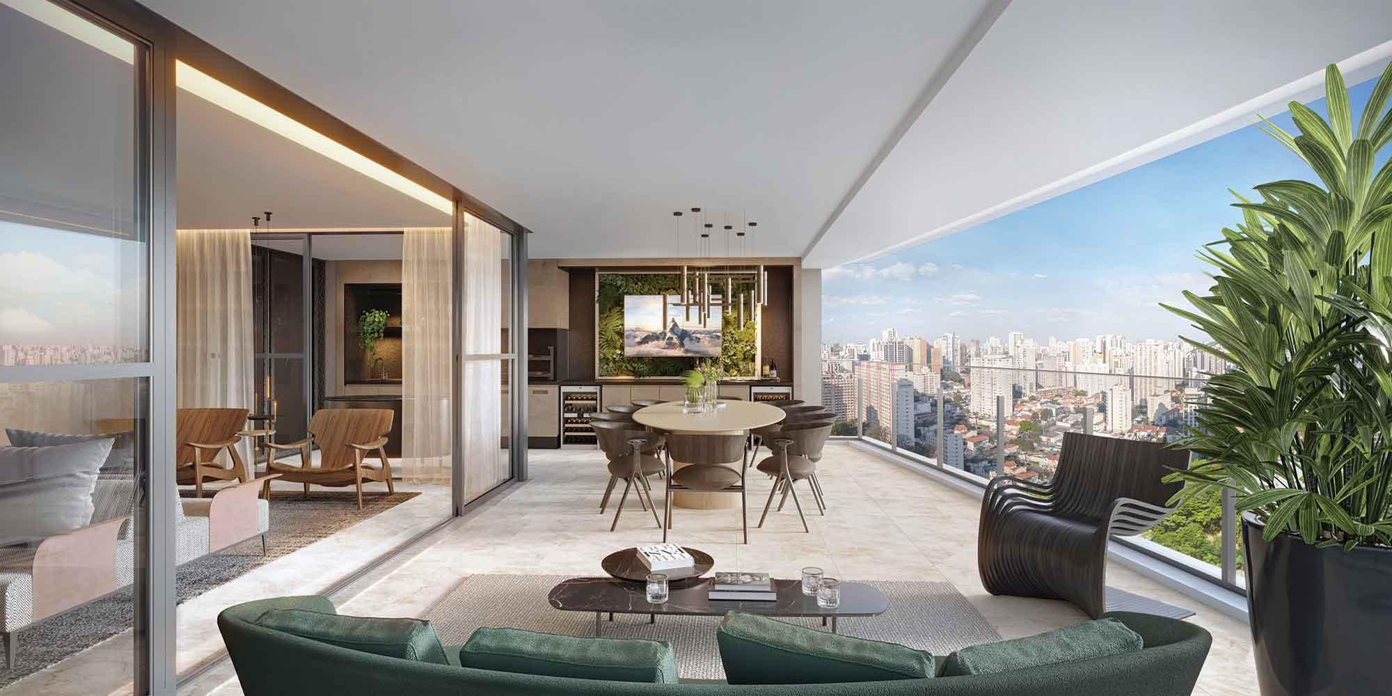 Lindenberg Ibirapuera Design Tower - Obras Aceleradas - Adolpho Lindenber - Eztec - Apartamento Alto Padrão Ibirapuera - Terraço do Apto de 281 m²