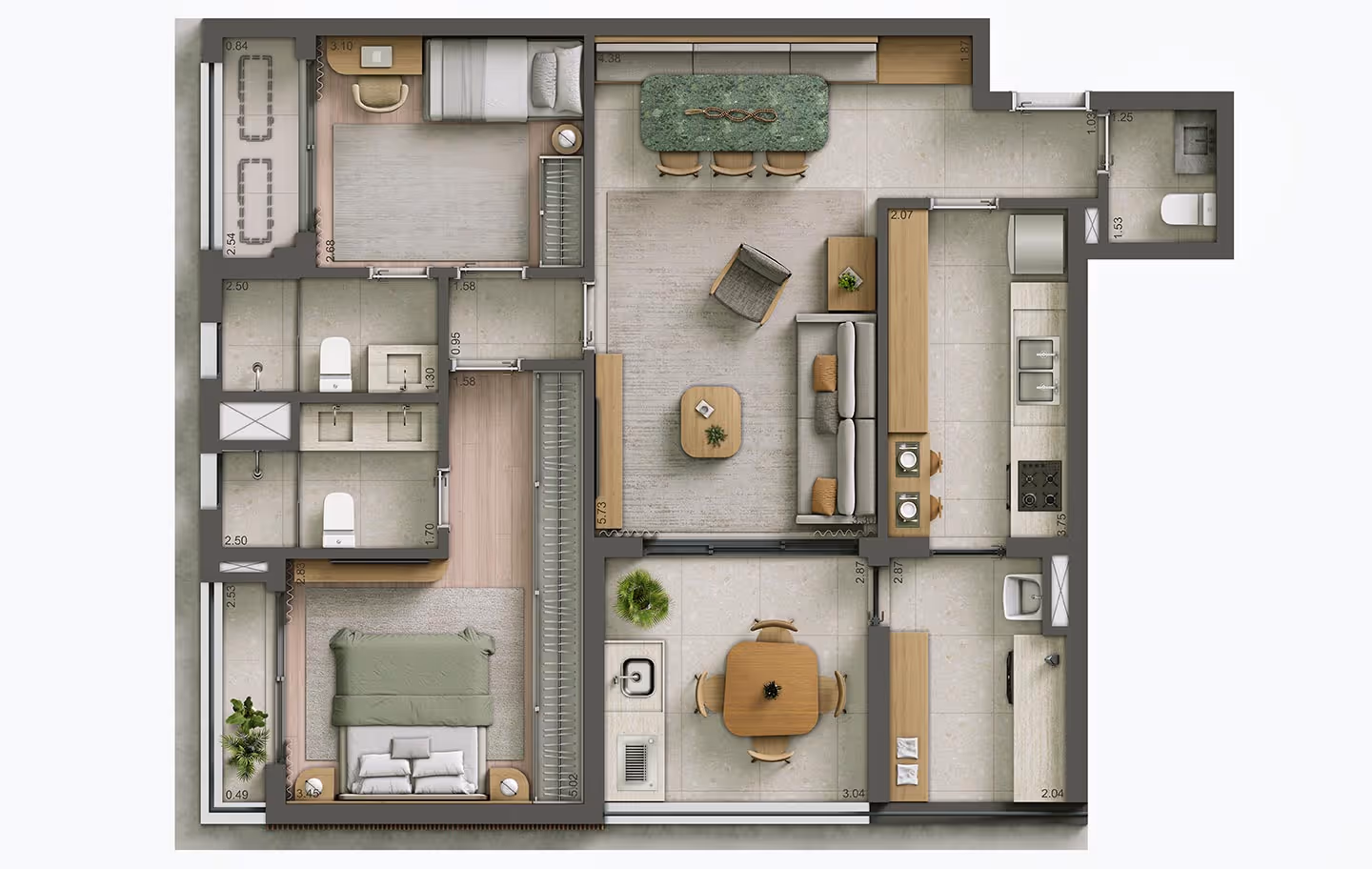ALAMEDA 45 - Planta Opção 09 - Planta de 94m²