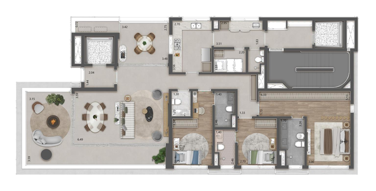 Haddock 885 by Mitre - Planta Planta de 185m² - Opção 2