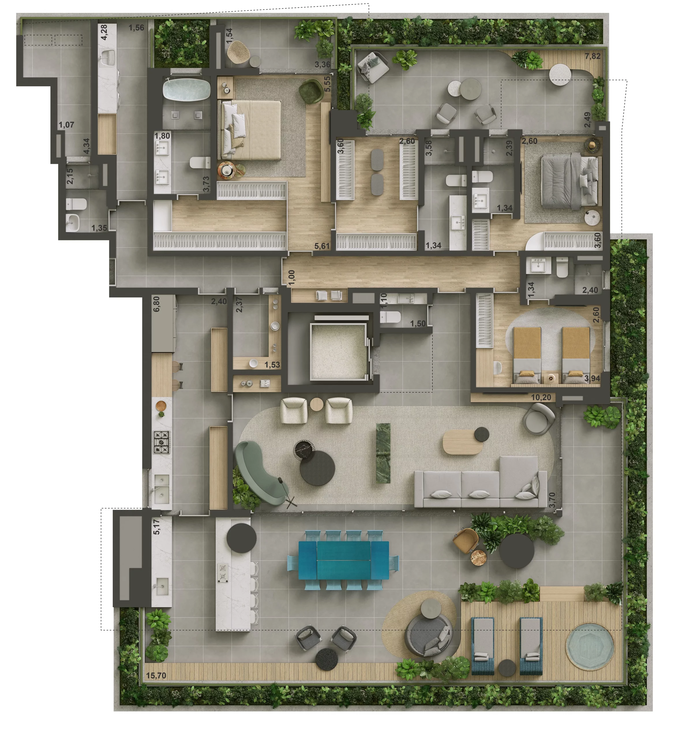 ISA Brooklin - Planta Garden 323 m²