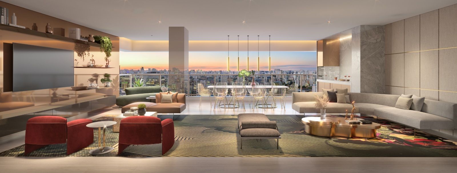 Oscar Freire 1560 - Living do Apartamento de 170m² - Pronto para Morar