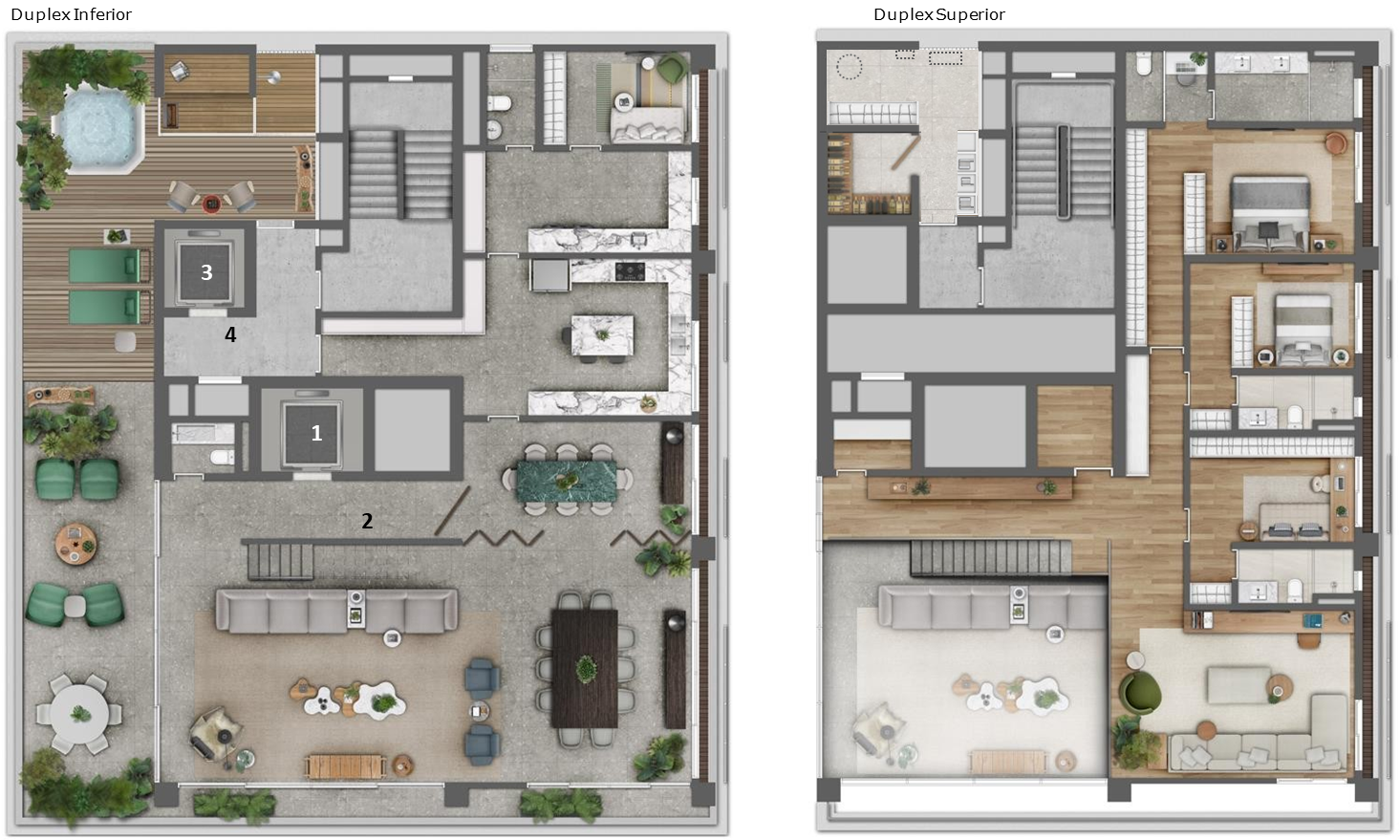 AYYA Jardins - Planta Cobertura Duplex com 484m²