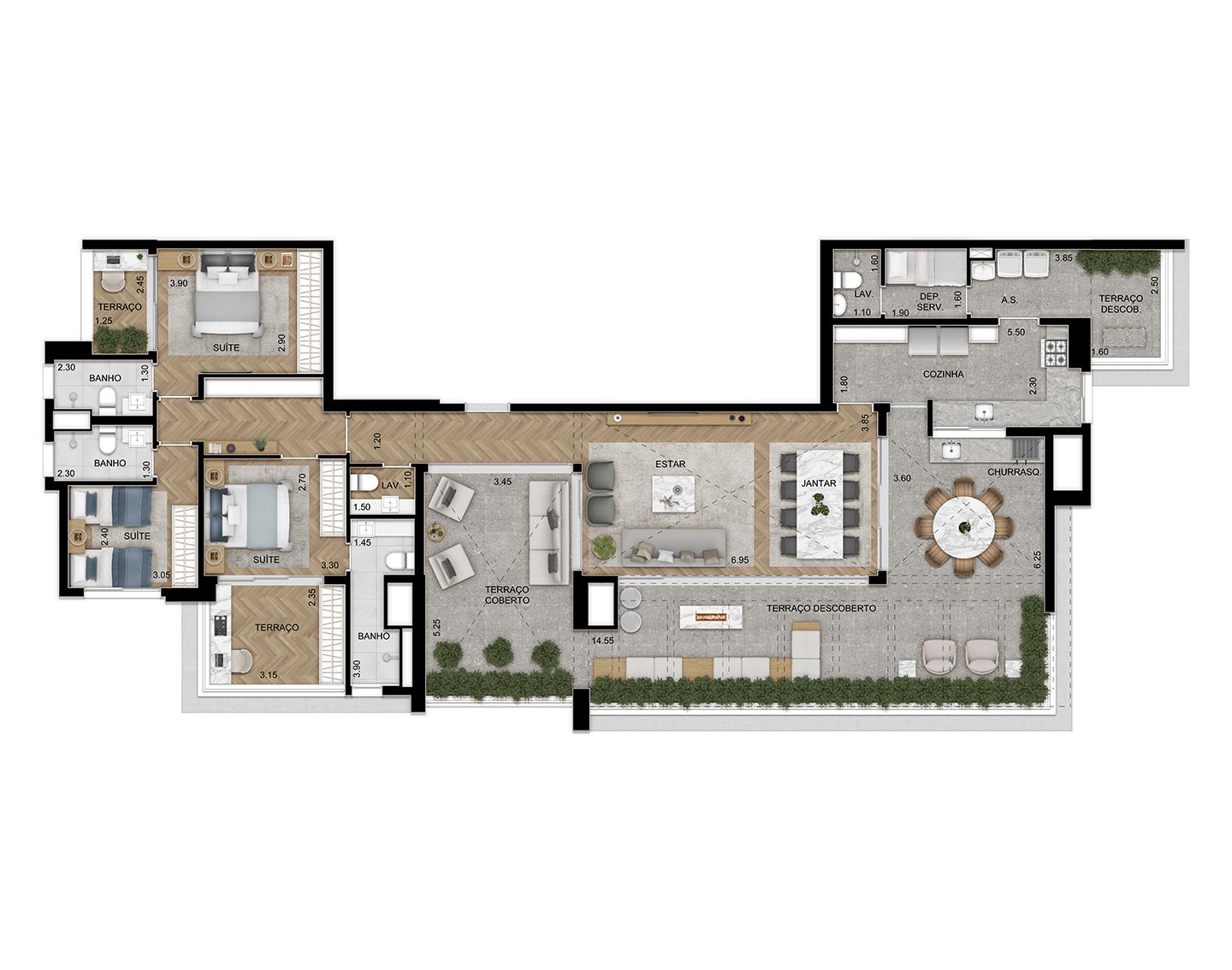 Penthouse de 217m²