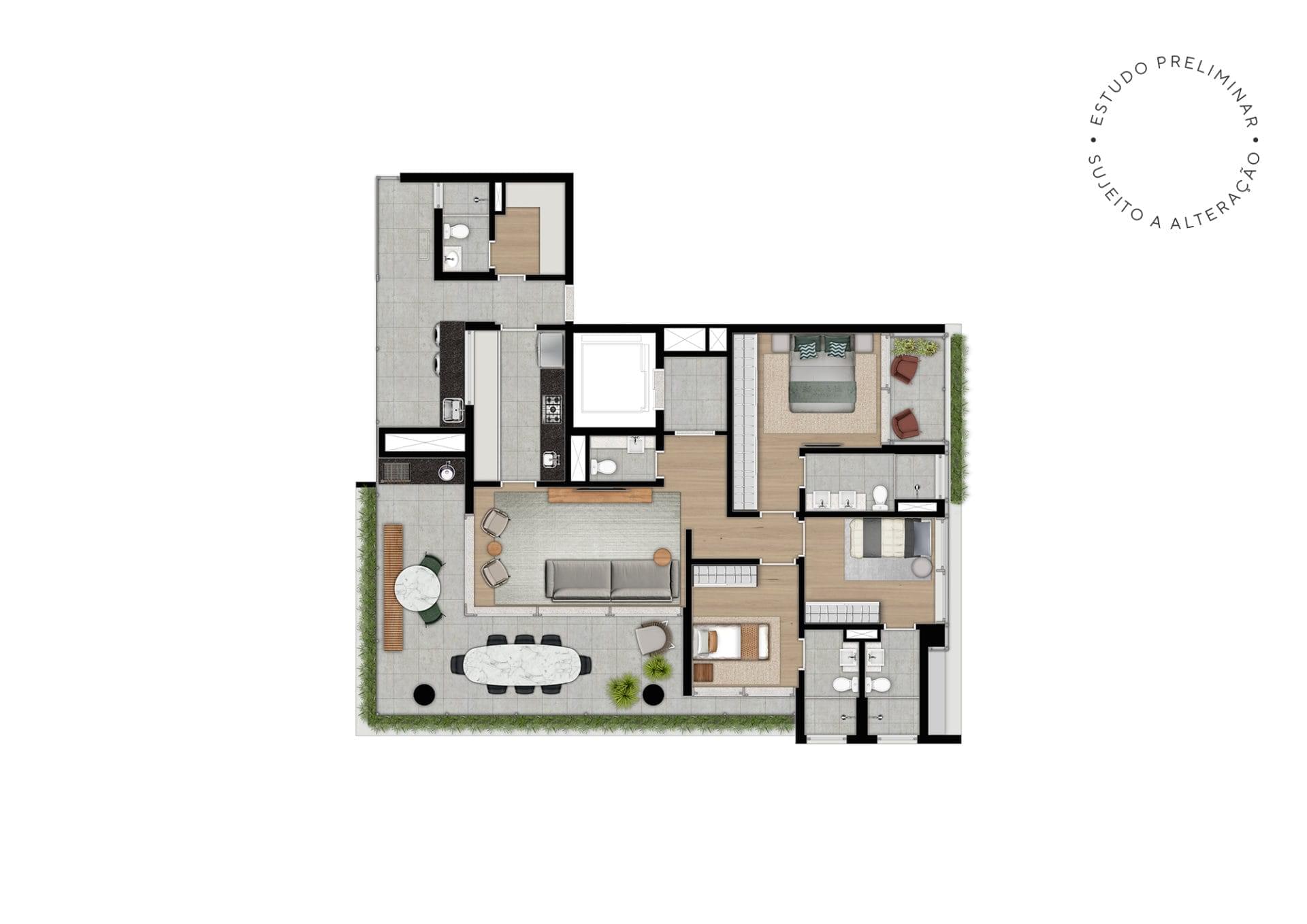 MOMA Moema - Planta Planta 147 m²