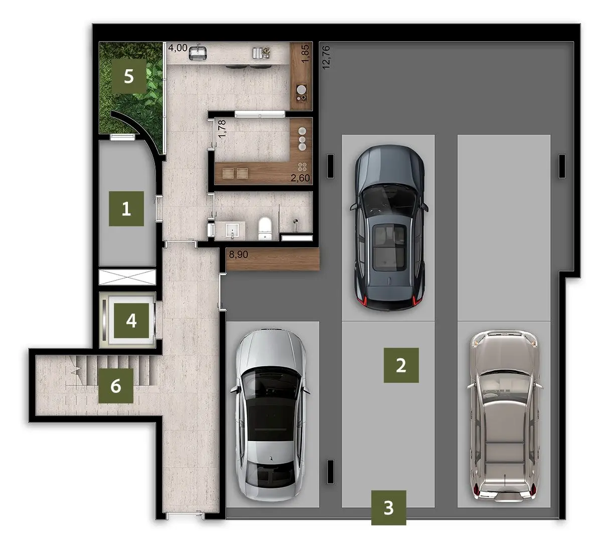 RELVA Alto de Pinheiros - Planta Implantação do Garagem Casa 08