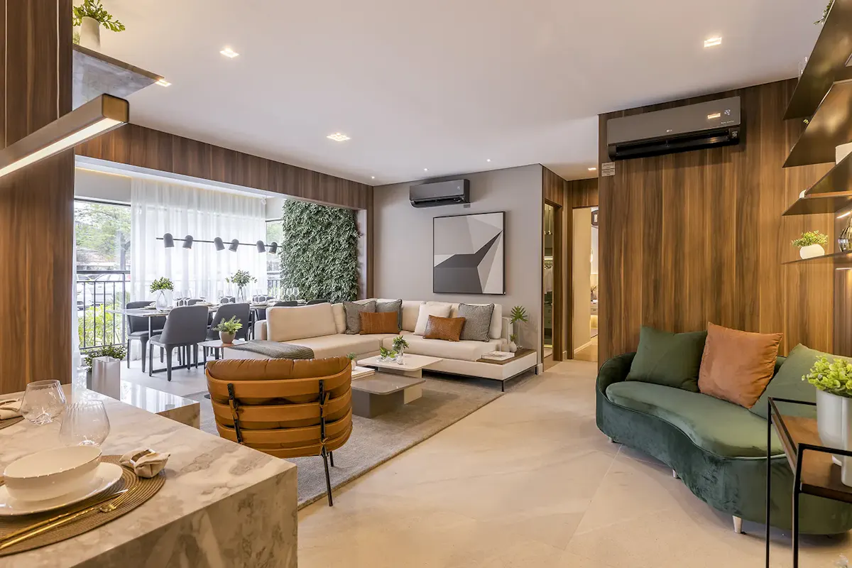 Raízes Premium Butantã - Living Apartamento de 85m²