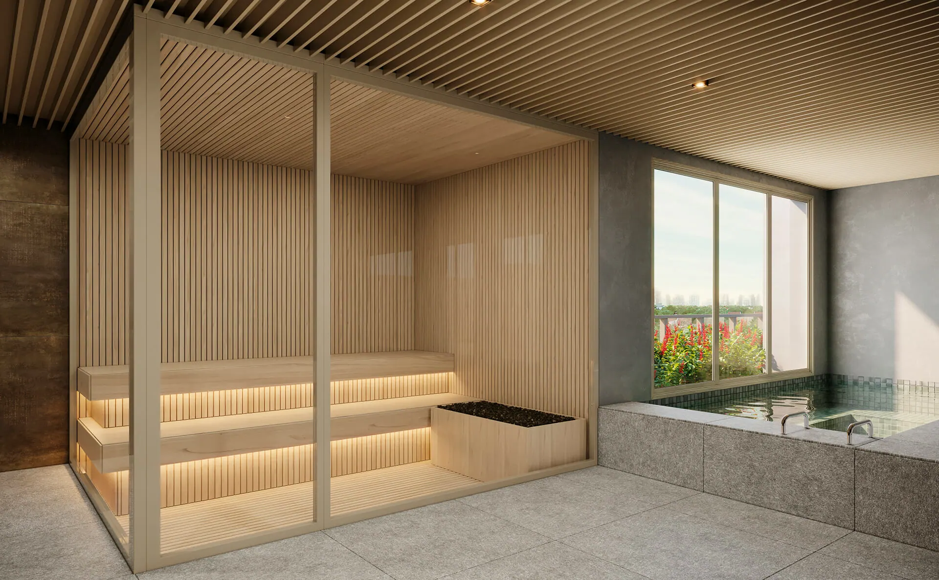 SAUNA-SECA-E-SPA-COM-HIDROMASSAGEM