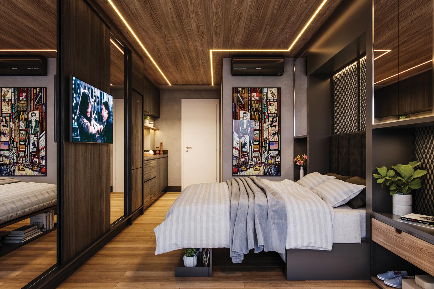 STUDIO-DE-32-M²-COM-SUGESTÃO-DE-DECORAÇÃO-FINAL-16 Air Brooklin