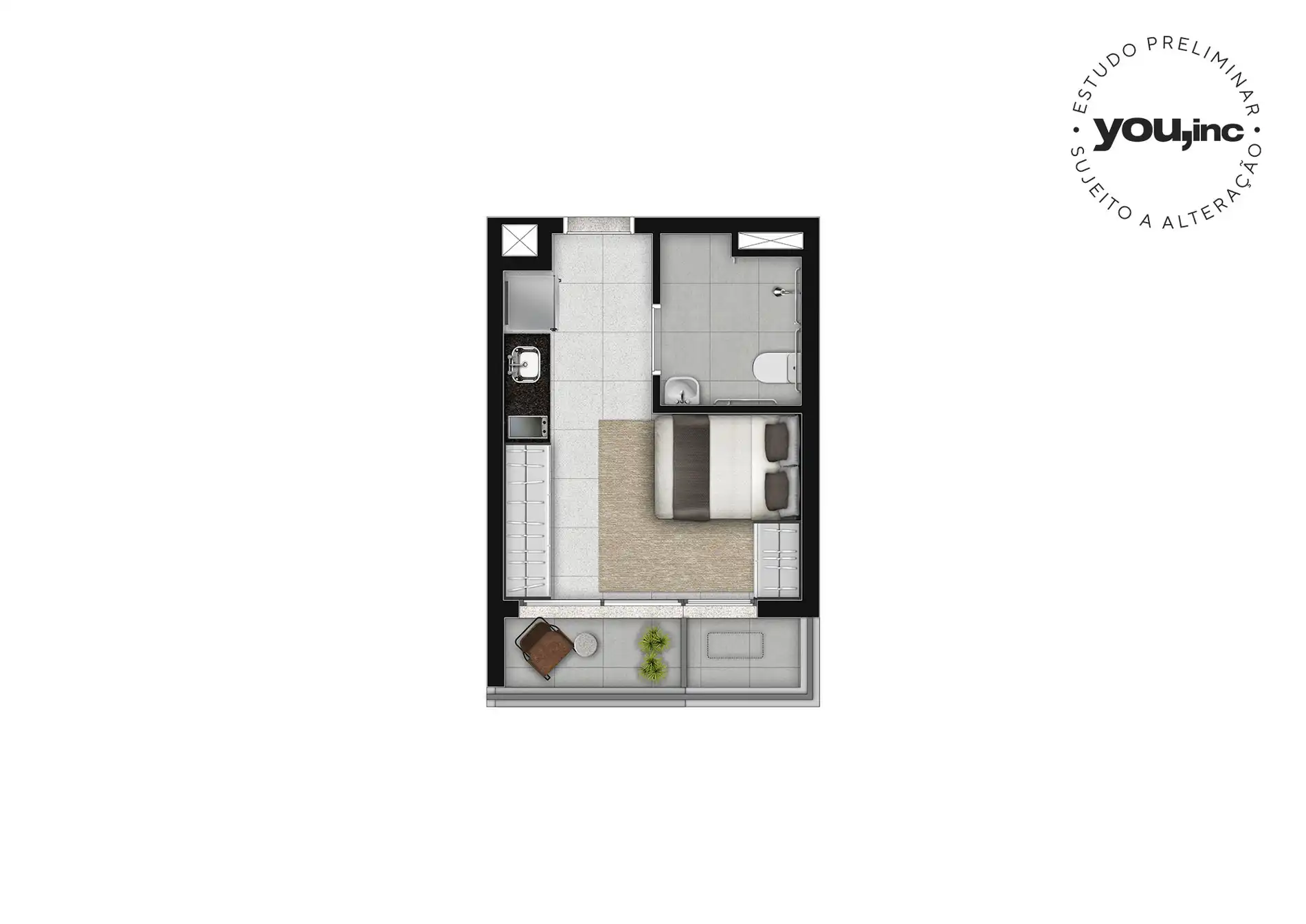 BARÔ Higienópolis - Planta Studio Padrão - Serviço De Moradia 
