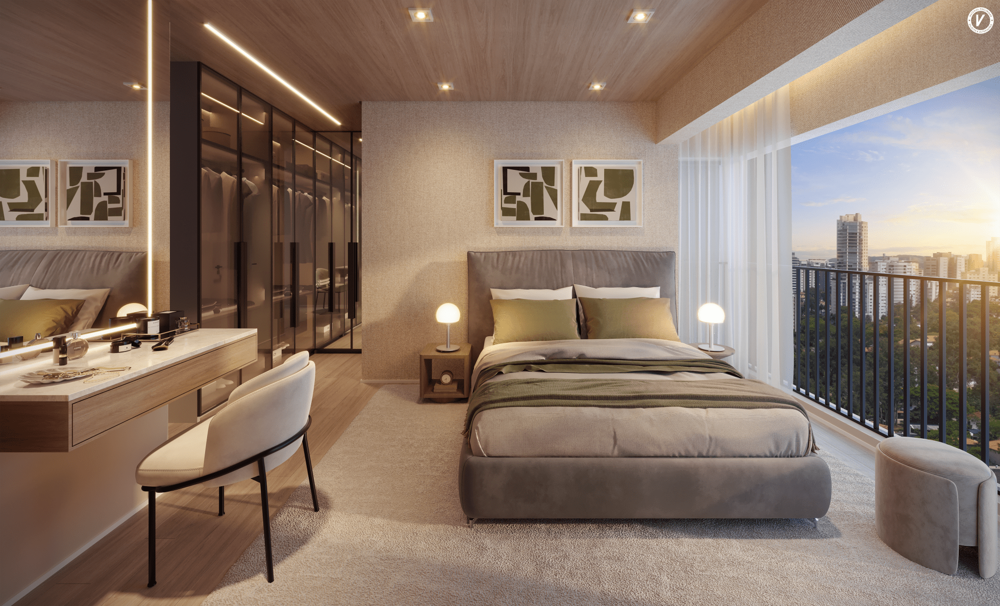 Vitacon João Ramalho - Perspectiva meramente ilustrativa do apartamento de 3 Suítes com Suíte Master