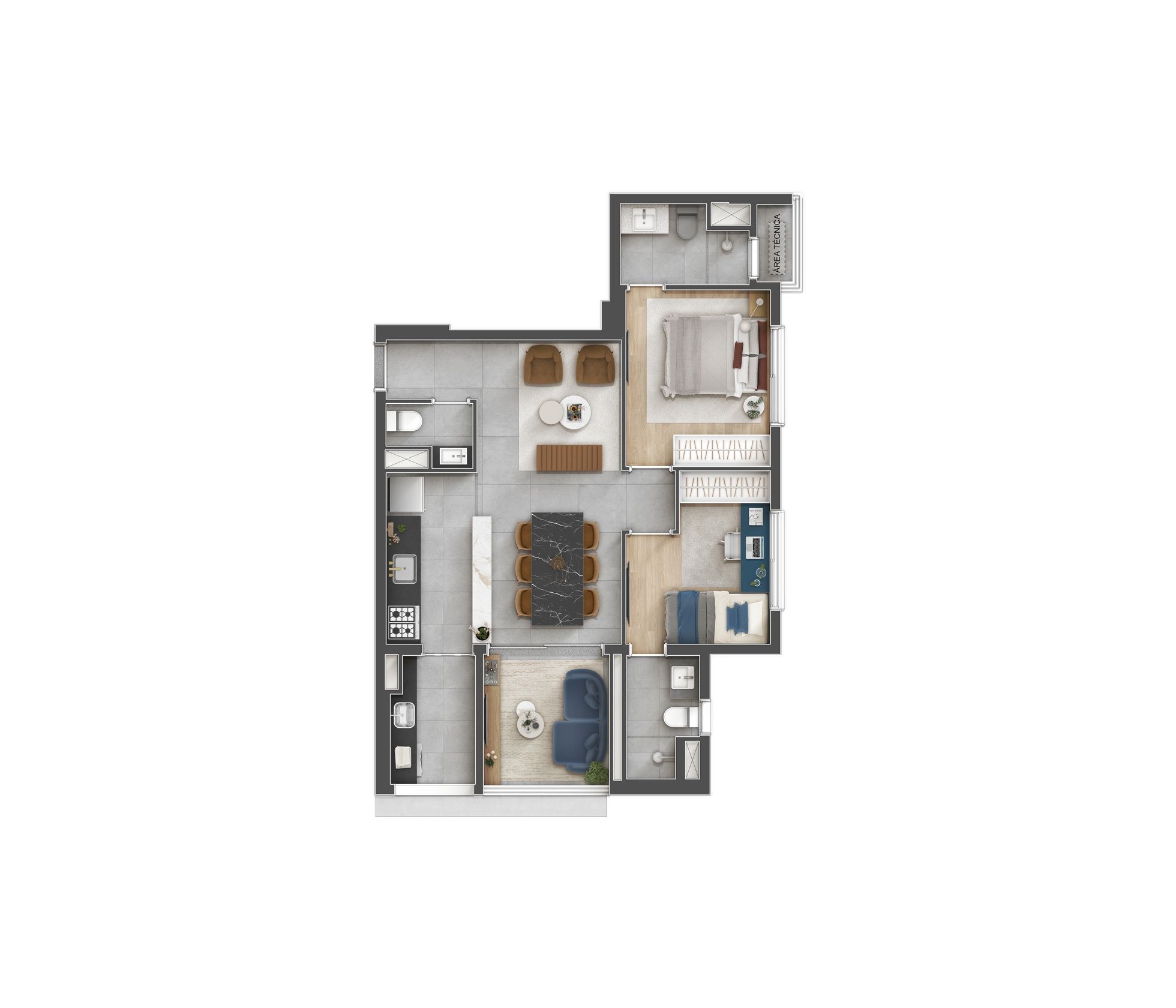 VITACON João Ramalho - Planta Planta de 67 a 69 m²