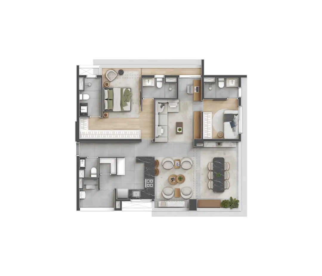 VITACON João Ramalho - Planta Planta de 107 m²
