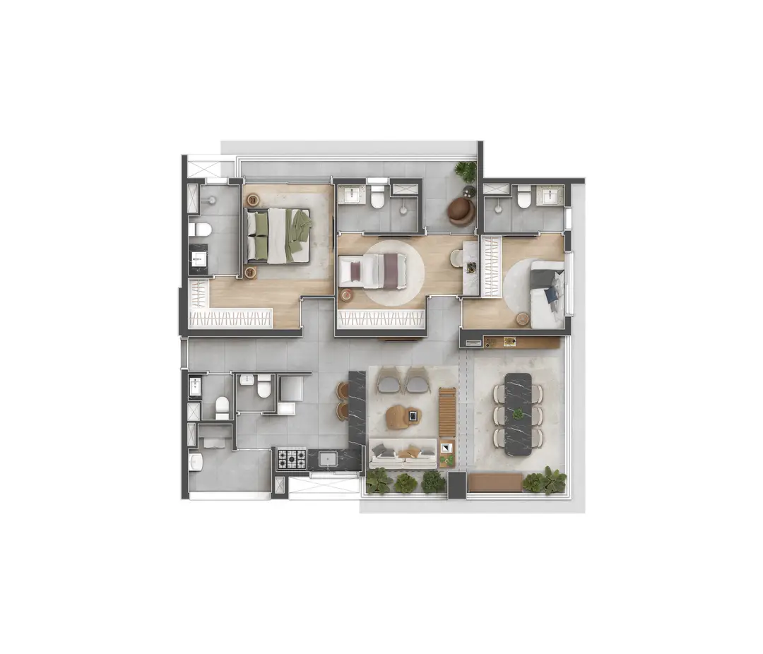 VITACON João Ramalho - Planta Planta de 107 m²