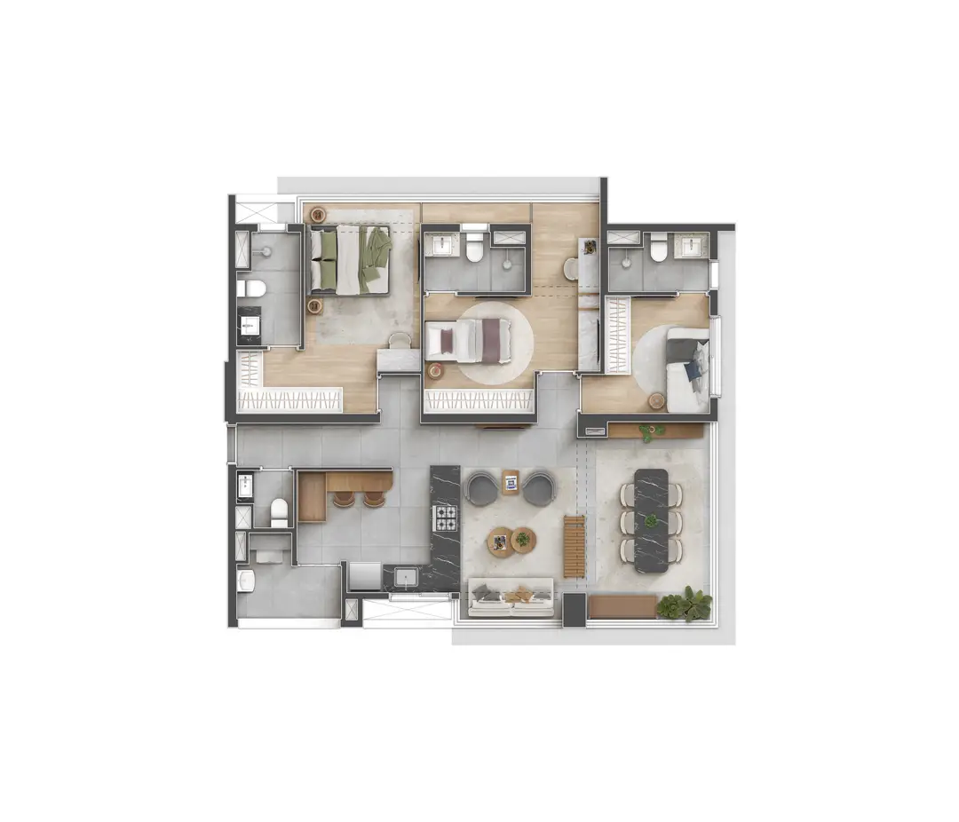 VITACON João Ramalho - Planta Planta de 107 m²