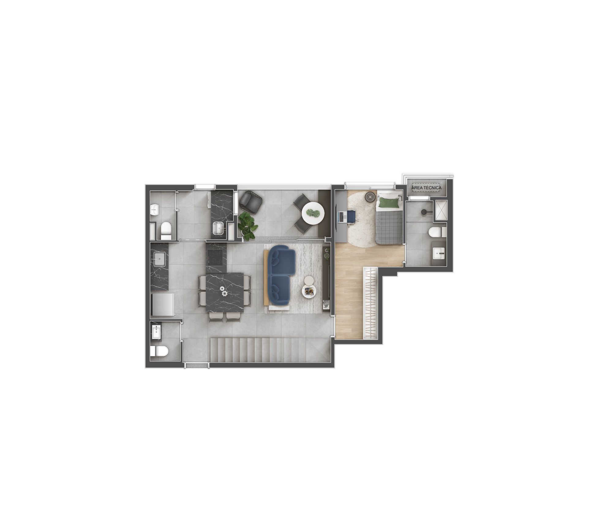 VITACON João Ramalho - Planta Duplex Inferior de 118 m²