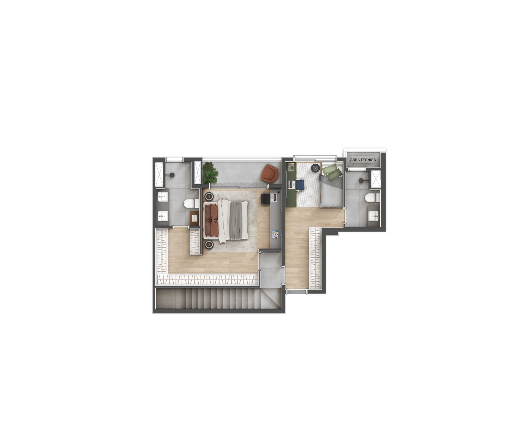 VITACON João Ramalho - Planta Duplex Superior de 118m²