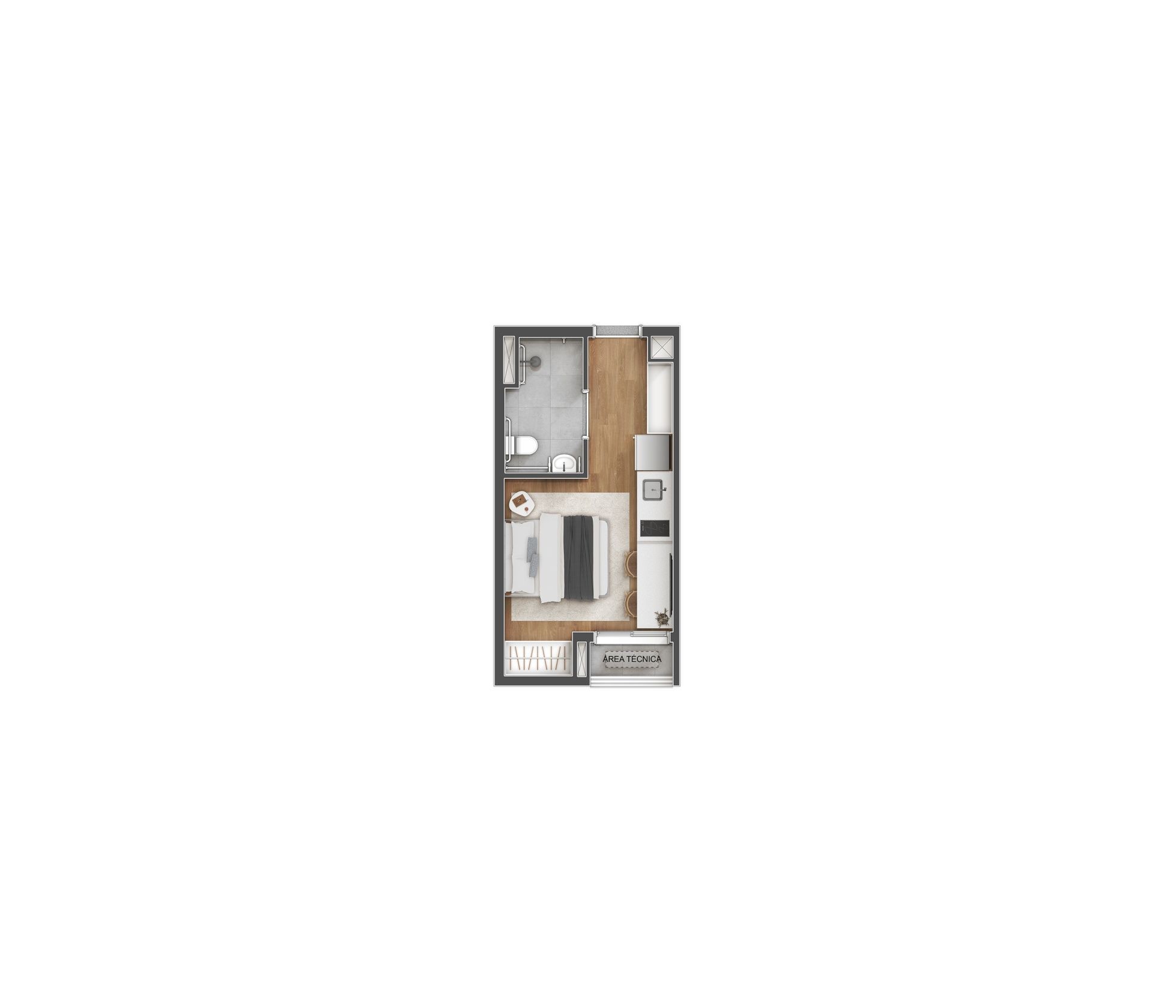 VITACON João Ramalho - Planta Studio inteligente de 20 m²