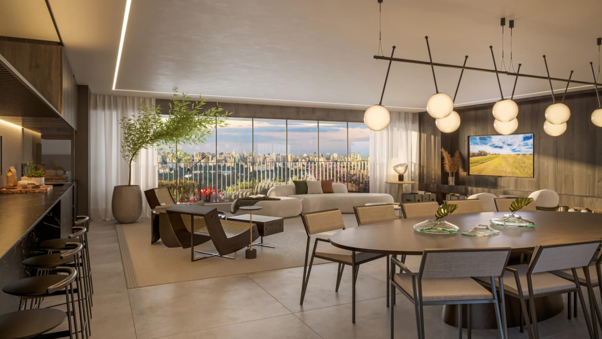 BOSQUE Vila Nova - Lançamento - Rua Domingos Fernandes - Living do Apartamento de 230m²