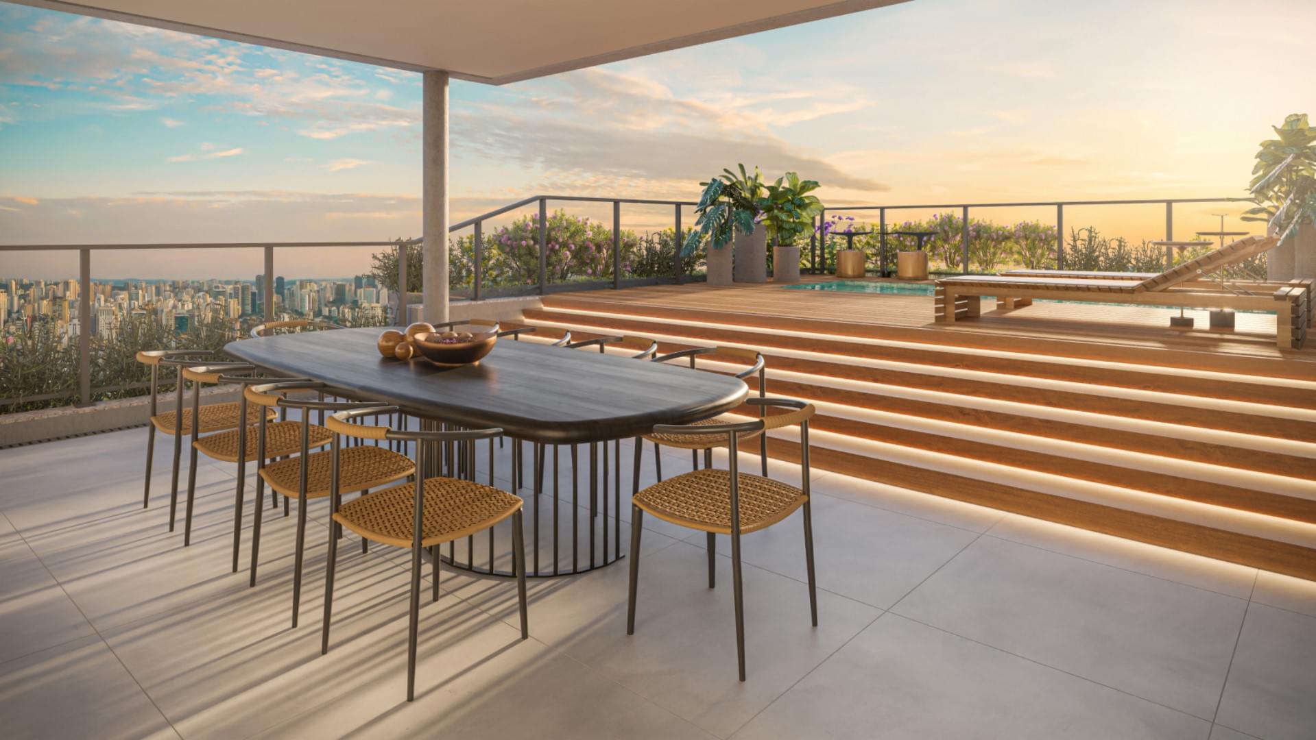 BOSQUE Vila Nova - Lançamento - Rua Domingos Fernandes - Terraço com Pisina do Apartamento Penthouse de 430m²