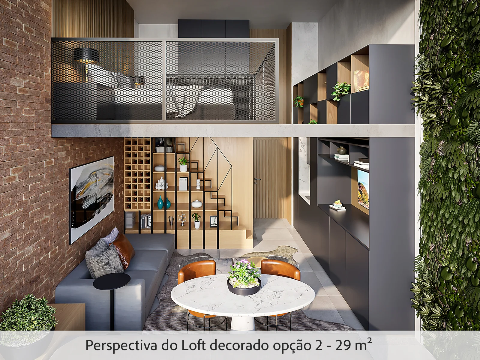 CARDOSO 432 - Decorado - Loft decorado - Opção 2 - Planta de 29 m²