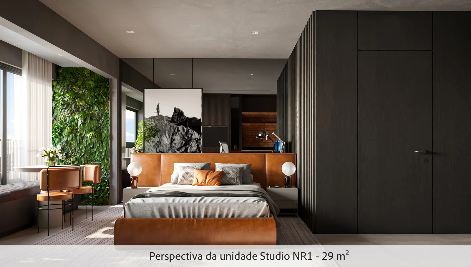 CARDOSO 432 - Decorado - Studio NR1 - Opção 1 - Planta de 29 m²