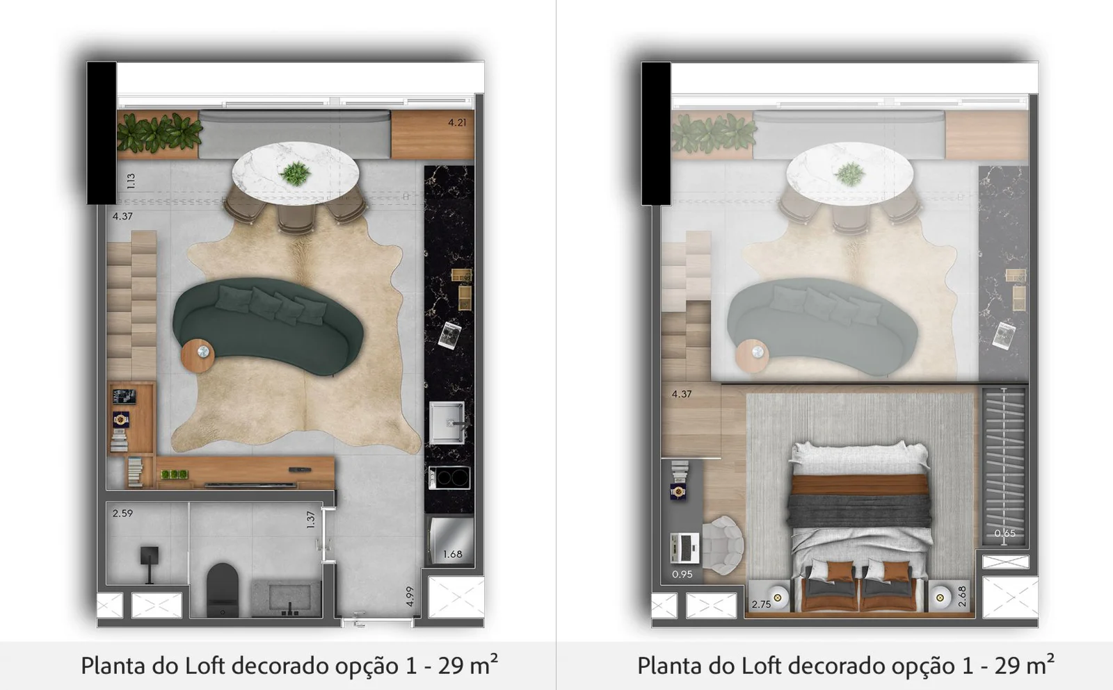 Cardoso 432 - Planta Loft 1 - Planta de 29 m²