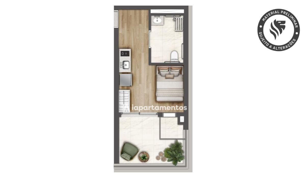 HEAVEN by Yoo - Lançamento - Lavvi - Maestro Cardim - Planta de 30m² - Studio Residencial
