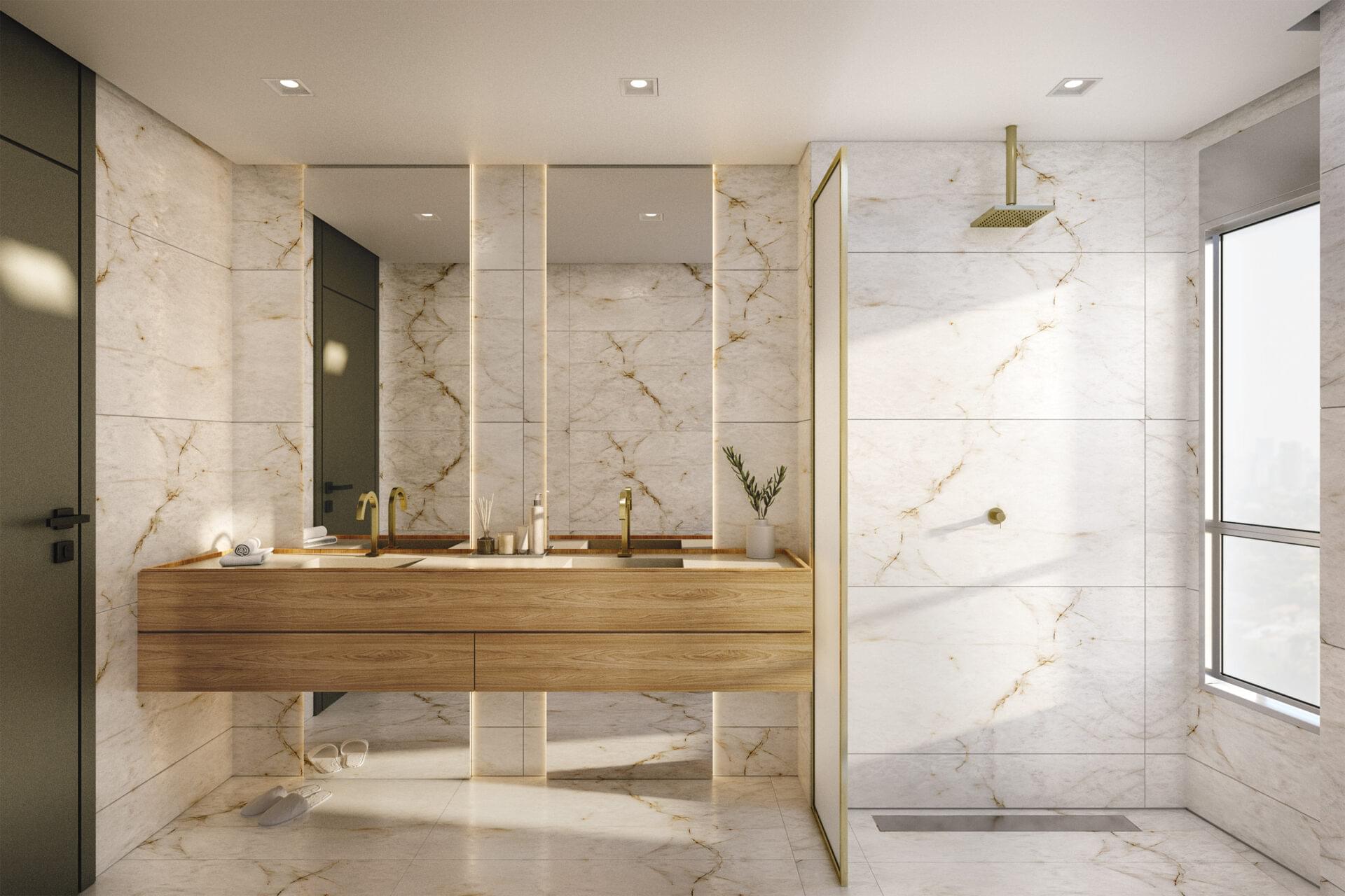 ORLA Paulistana - Lançamento - Rua Itacema - Itaim Bibi - Alto Padrão - Global Realty - Banho Suíte do Apartamento - Opção 1 - Planta de 200m²