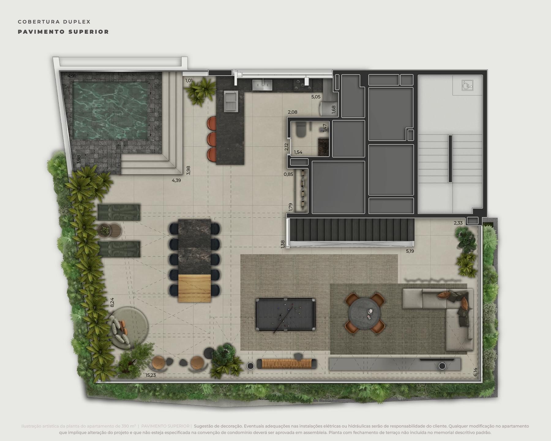 ORLA Paulistana - Lançamento - Rua Itacema - Itaim Bibi - Alto Padrão - Global Realty - Cobertura Duplex - Planta de 390m² - Superior