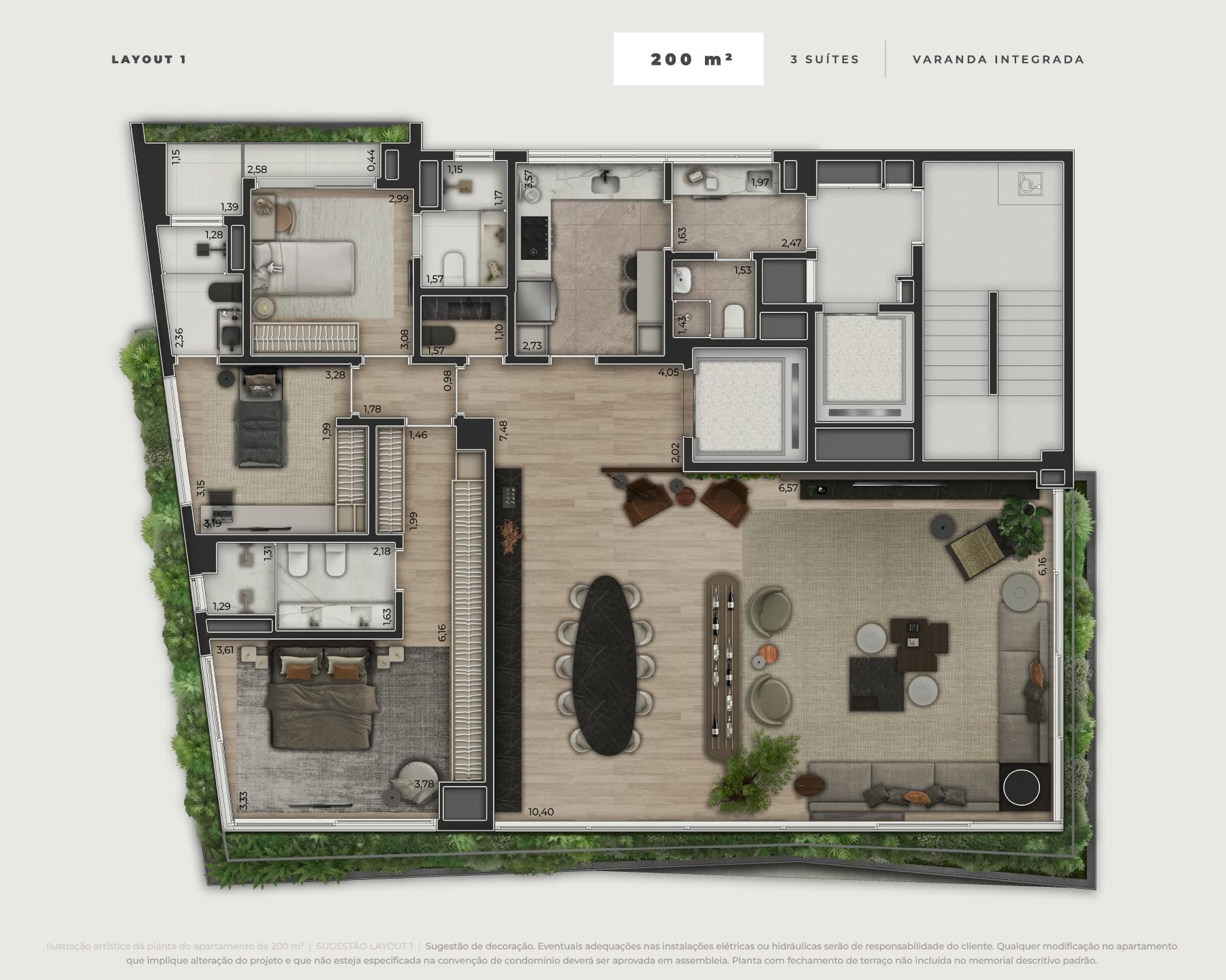 ORLA Paulistana - Lançamento - Rua Itacema - Itaim Bibi - Alto Padrão - Global Realty - Planta de 200m² - Opção 1