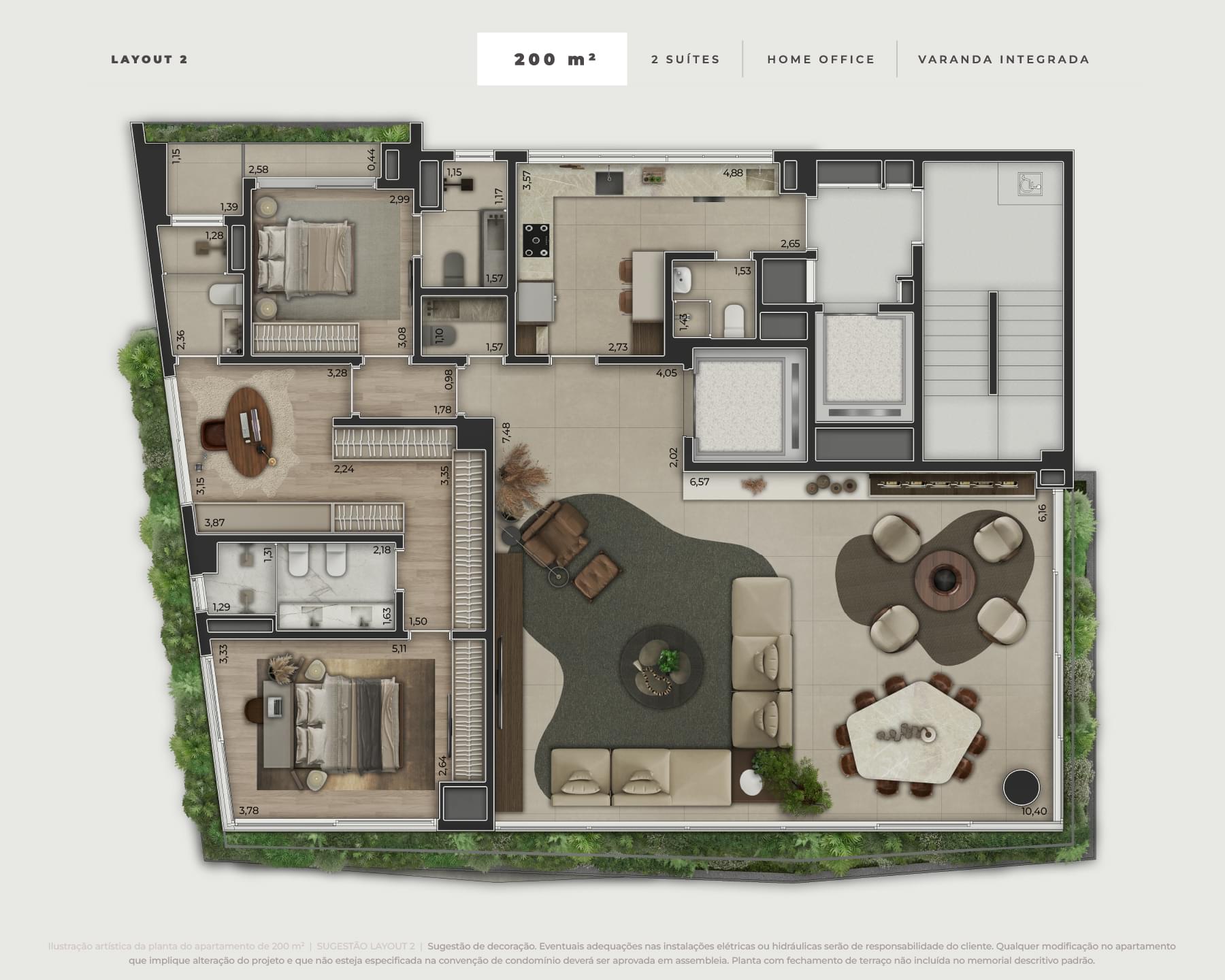 ORLA Paulistana - Lançamento - Rua Itacema - Itaim Bibi - Alto Padrão - Global Realty - Planta de 200m² - Opção 2
