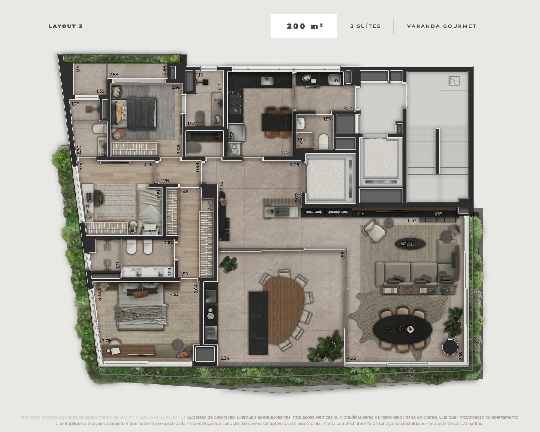 ORLA Paulistana - Lançamento - Rua Itacema - Itaim Bibi - Alto Padrão - Global Realty - Planta de 200m² - Opção 3