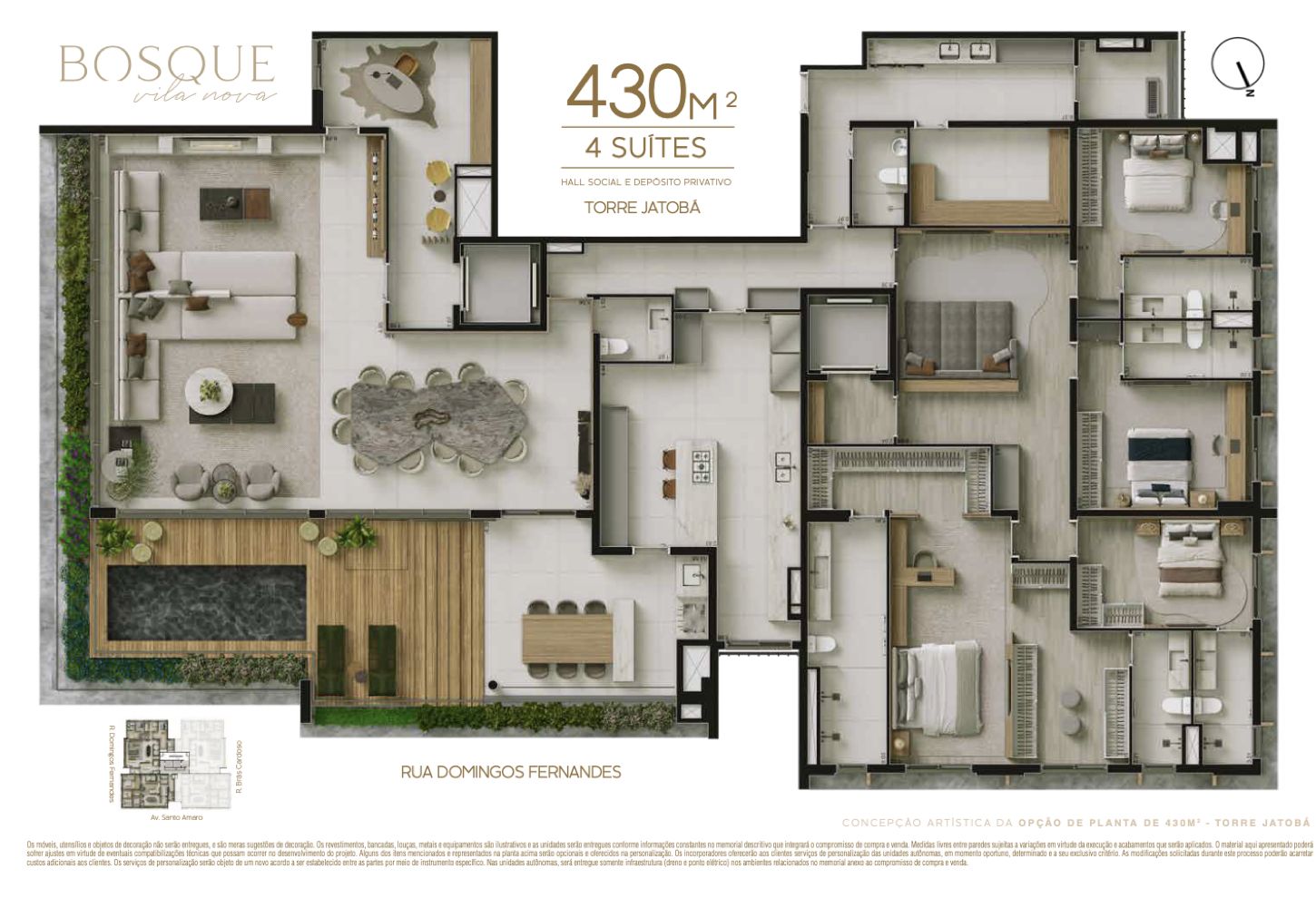 BOSQUE Vila Nova - Planta Penthouse de 430m²