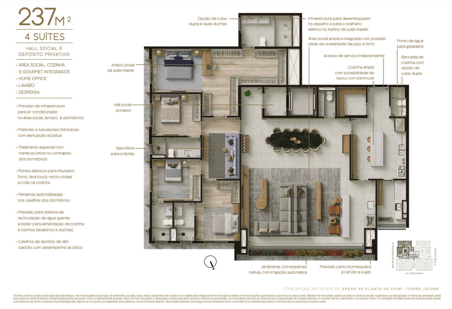 BOSQUE Vila Nova - Planta Planta de 237m²