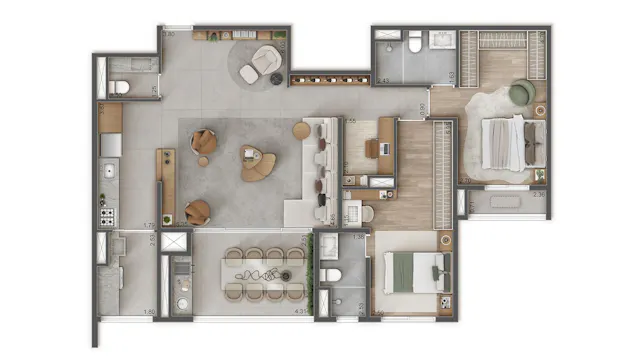 Raízes L’Avenir - Vila Prudente - Lançamento - Mitre - Apartamento de 109 m² com Living Ampliado e Home Office