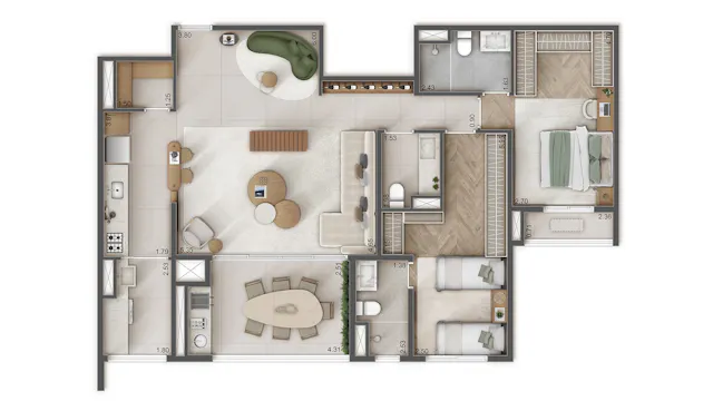 Raízes L’Avenir - Vila Prudente - Lançamento - Mitre - Apartamento de 109 m² com Living Ampliado e Lavabo