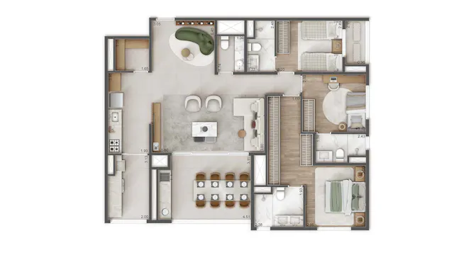 Raízes L’Avenir - Vila Prudente - Lançamento - Mitre - Apartamento de 125 m² com Living Ampliado
