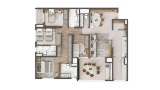 Raízes L’Avenir - Vila Prudente - Lançamento - Mitre - Apartamento de 132 m²