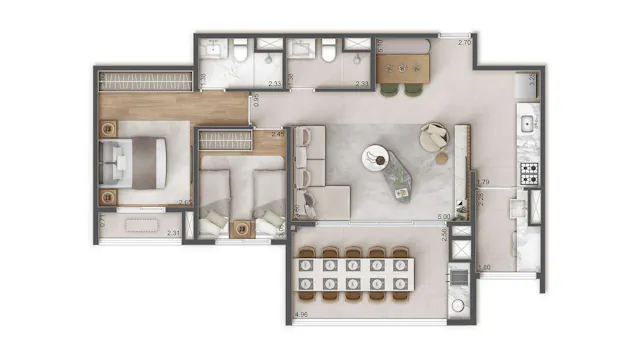 Raízes L’Avenir - Vila Prudente - Lançamento - Mitre - Apartamento de 82 m² com Living Ampliado